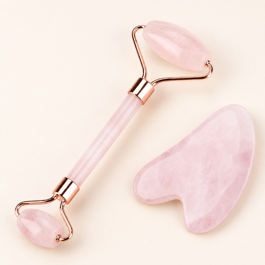 Face Roller and Gua Sha Cuarzo Rosa