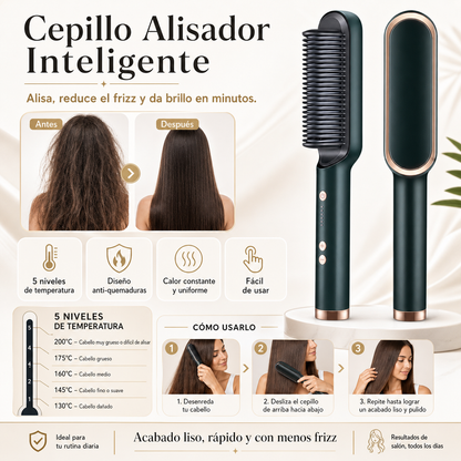 Cepillo 2 en 1 Alisador y Rizador Iónico